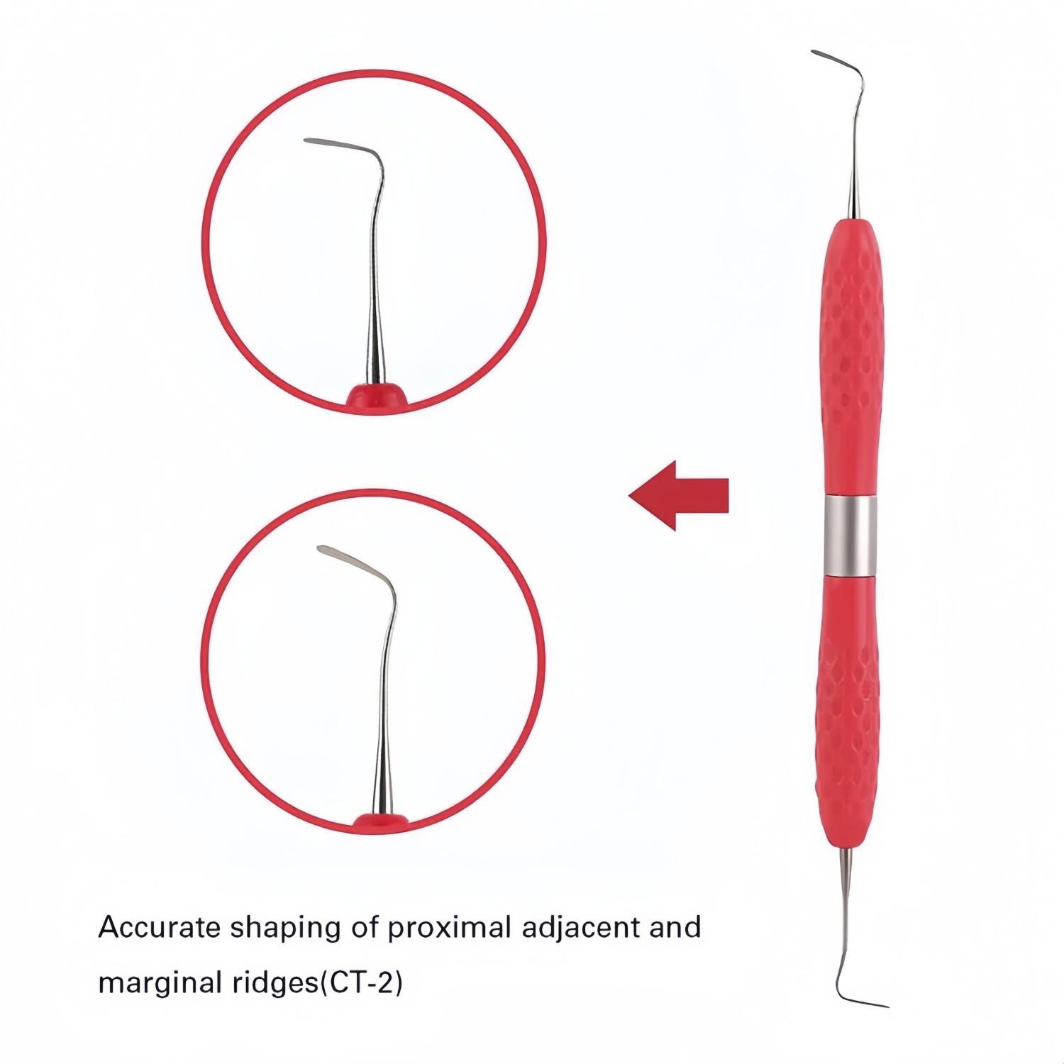 1 pièce de Couteau à Restaurations Esthétiques en Résine Dentaire Manche en Silicone Acier Allemand Outils de Dentisterie pour Dentistes