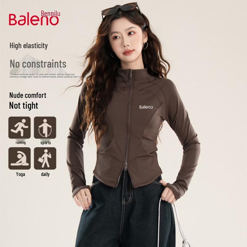 Baleno Women s Stand Collar Slim Fit Yoga Jacket L