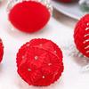 12pcs Elegant Holiday Display Ornament Traditional Flocking Christmas Sphere Ornament Festival Tree Decorations