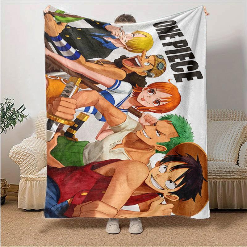 1pc One Piece Adventure Soft Throw Blanket Flannel All Season Light Weight Living Room/Bedroom Warm Blanket. M7270126