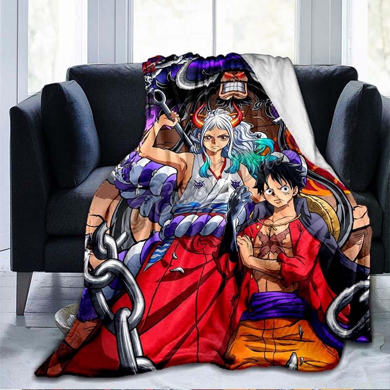 Anime One Piece 3D-gedruckte Flanelldecke, Couch-Bettbezug, Reise-Kind-Bettwäsche, Plüsch-Überwurf, Flanelldecke
