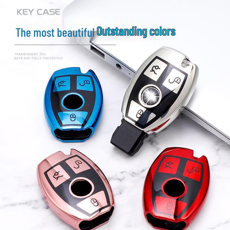 Mercedes Key Case: Two-Piece Protective Cover for GLC, CLA, C200L Models