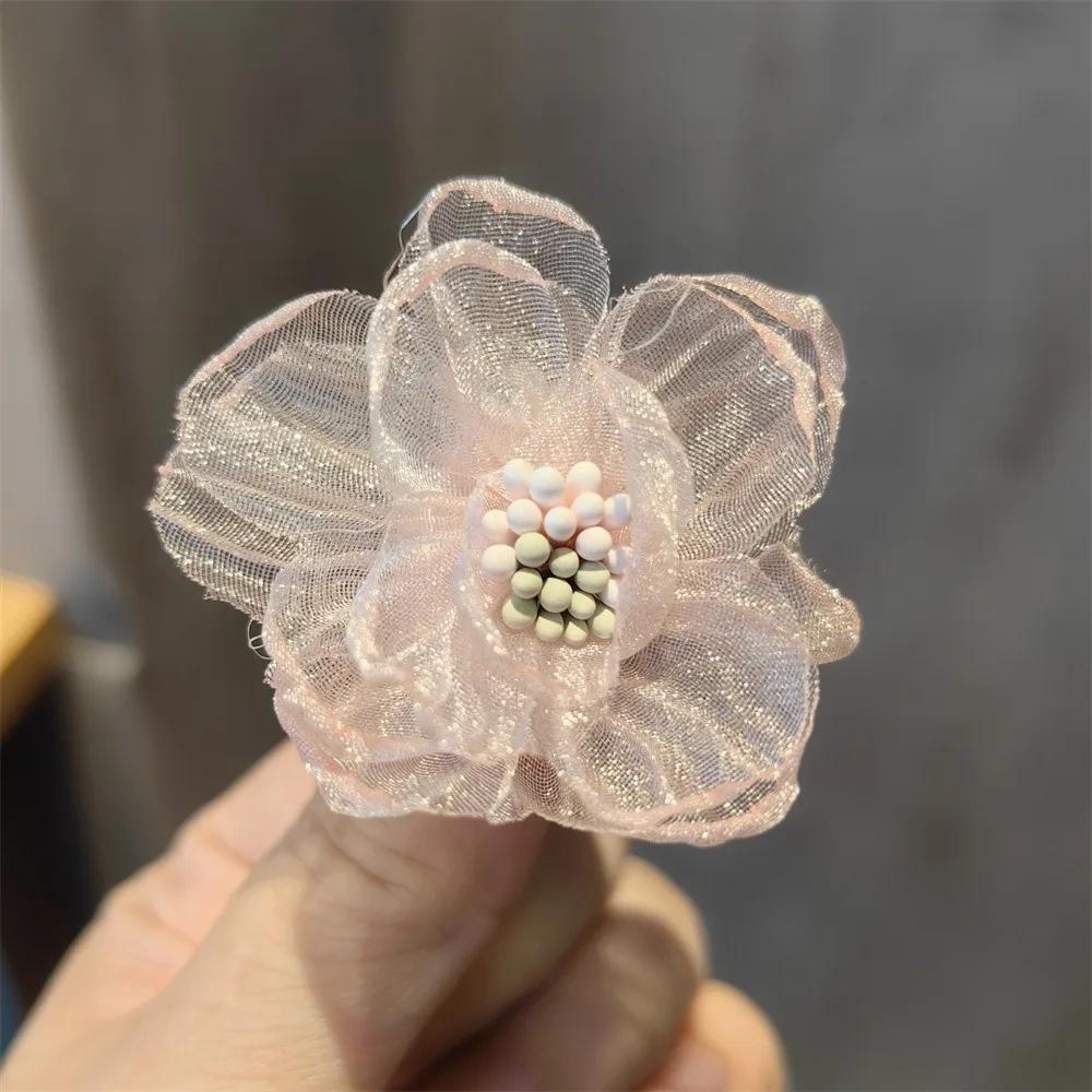 Módní síťovaná květina Ozdoby na boty Šněrovací přívěsky na tenisky Dívčí perlová krajková mašle Ozdoba na boty Šňůrky Spona 1 ks