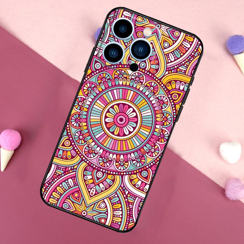 Indian Pattern Mandala Phone Case For iPhone 17 16 Pro Max 17 Air 16E 13 12 Mini 14 15 Plus 11 Pro Max Back Cover