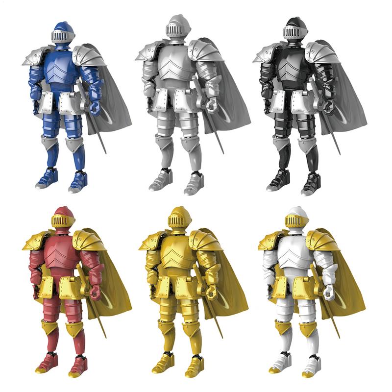 Knight Action Figures 3D Printed Movable Shapeshift Robot Toy Medieval Knight Collectible Figurine Multi-Jointed Action Figure