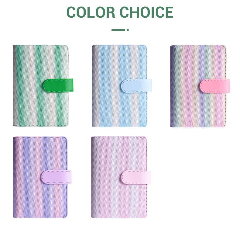 Gradient Stripe Loose-Leaf Planner - Trendy Student Notes Book
