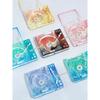 Water Ripple Record Player Shape Clear Acrylic Badge Display Stand Desktop Storage