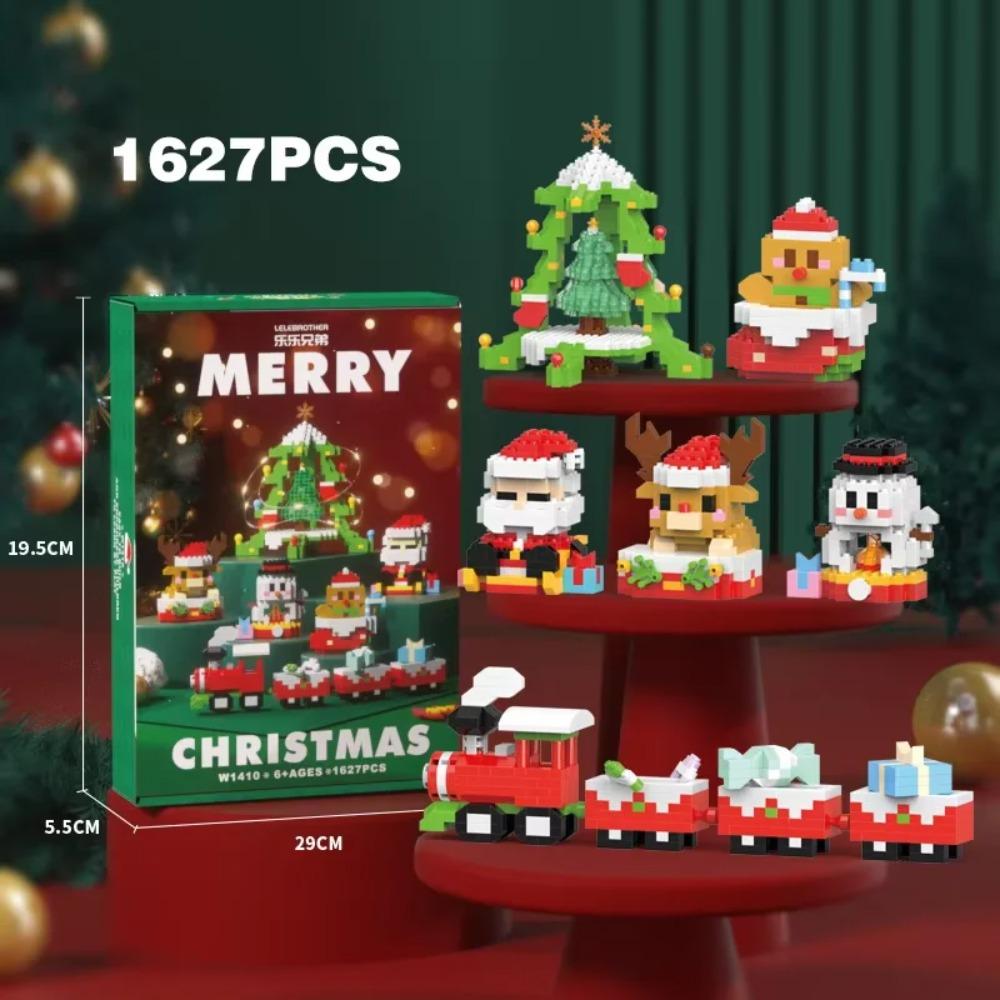 Regali di Natale Serie Micro Blocchi da Costruzione Babbo Natale Renna Puzzle Mattoncini da Assemblare Decorazione da Tavolo Giocattoli Bambini