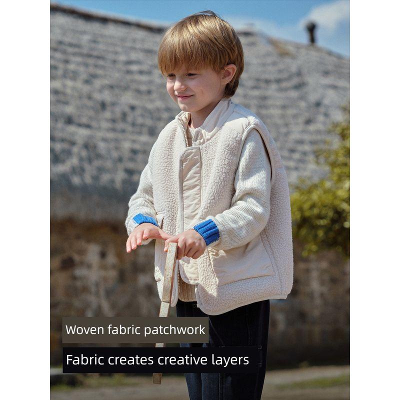 David Bella Children's Fleece Vest Boys' Polar Fleece Vest 2026 Winter New Children's Clothing Sleeveless Jacket for Boys