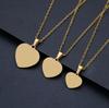 Collar Metálico de Acero Inoxidable con Forma de Corazón y Diseño Grabado Láser - Edición Regalo Navideño