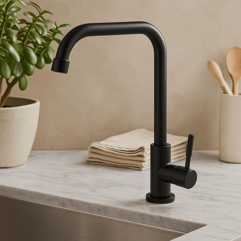 Stainless Steel Kitchen Faucet Universal Convenient Rotatable Spout Faucet Wall-mounted Black Wall Mounted Faucet Bathroom