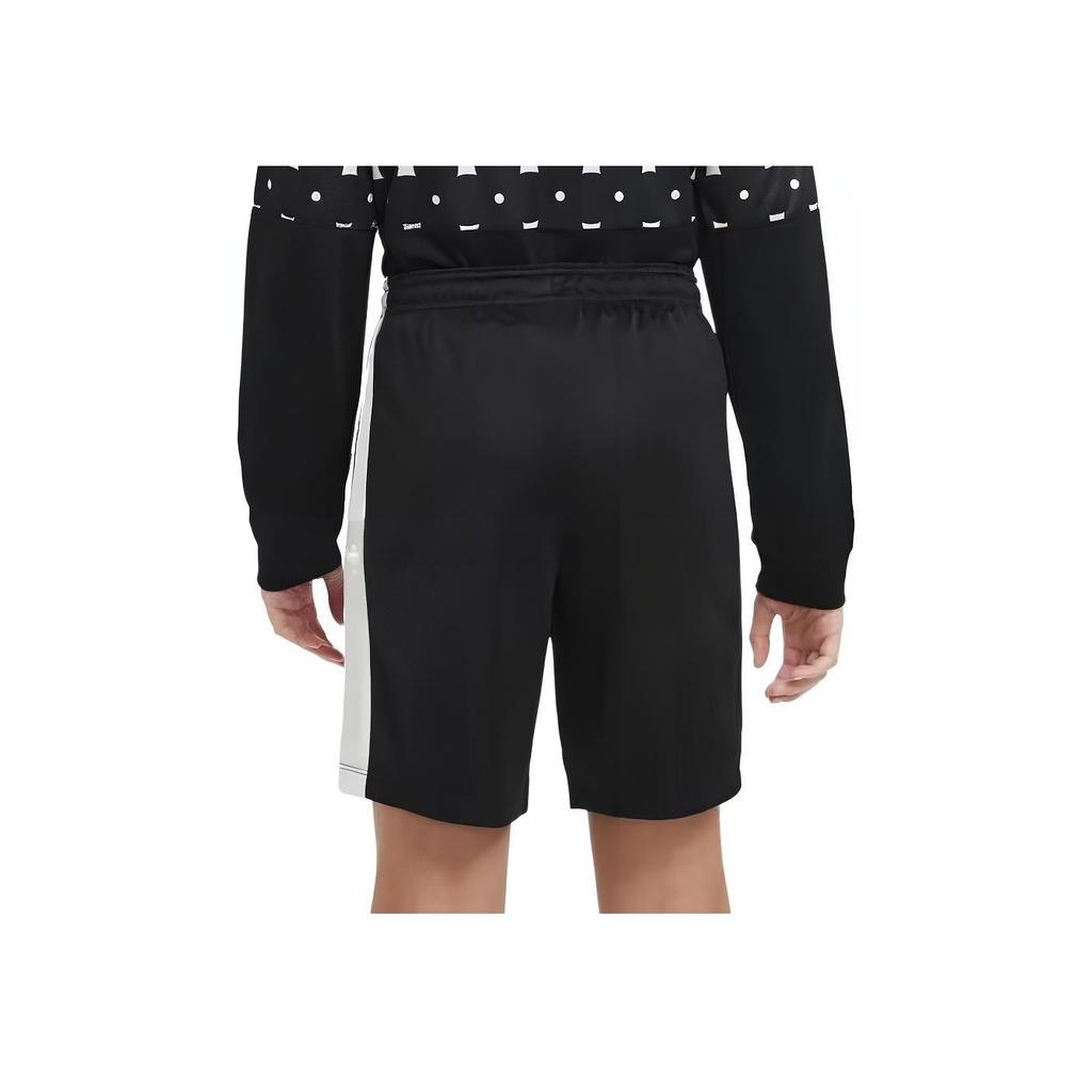 Nike Spodenki chłopięce Dri-FIT Academy 23 z blokiem kolorów i nadrukiem logo, proste nogawki Spodenki chłopięce Czarne DX5476-010