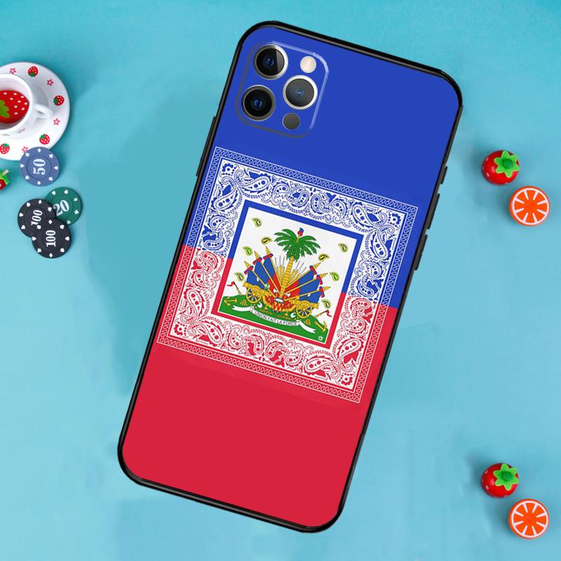 Vintage Haiti Haitian Flag Phone Case For iPhone 17 Air 14 16 15 11 12 13 Pro Max 12 13 mini 15 16 Plus 16e Cover Funda