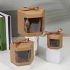 Cake Box Packaging Paper Bags Hexagon Candy Cake Boxes With Transparent Window Gift Packging Box Wedding Birthday Party Supplies