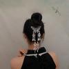 Metal Butterfly Tassel Hairpin Silver Hanfu Hair Sticks Antique Ethnic Style Headwear  Girls