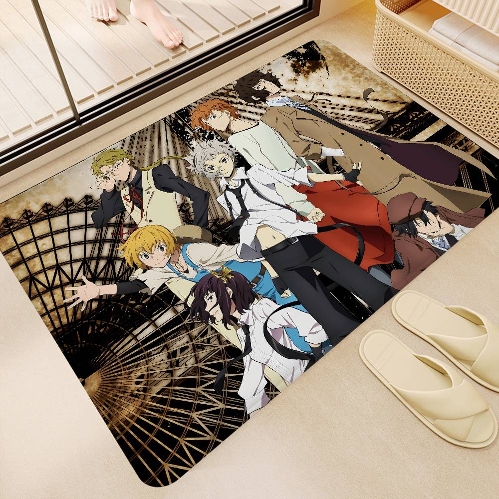 Japanischer Manga Bungo Stray Dogs Fußmatte Rechteckig Rutschfest Zuhause Weich Badematte Vordertür Innen Außen Matte Hotel Dekorationsmatte