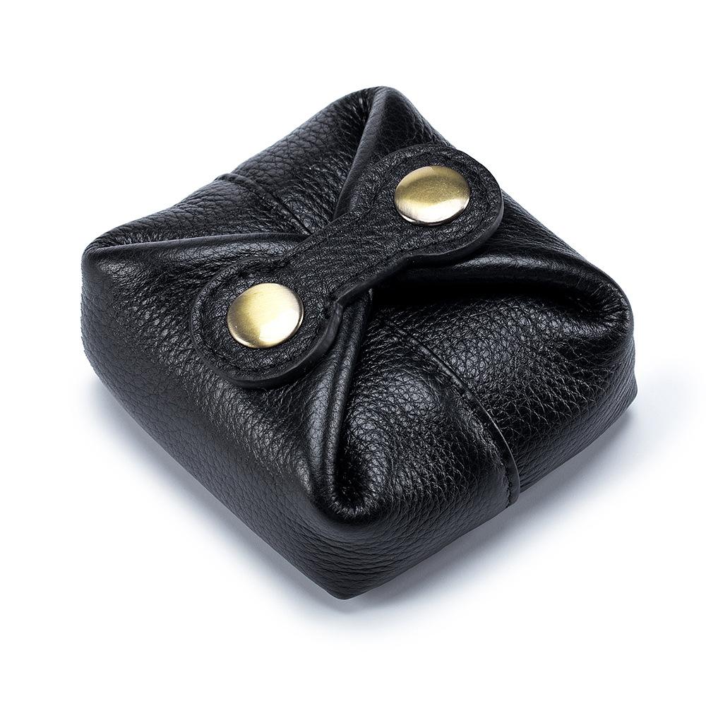 Cute Japanese and Korean change bag, soft cowhide mini, earphone key, women's coin lipstick storage bag, small bean bag.