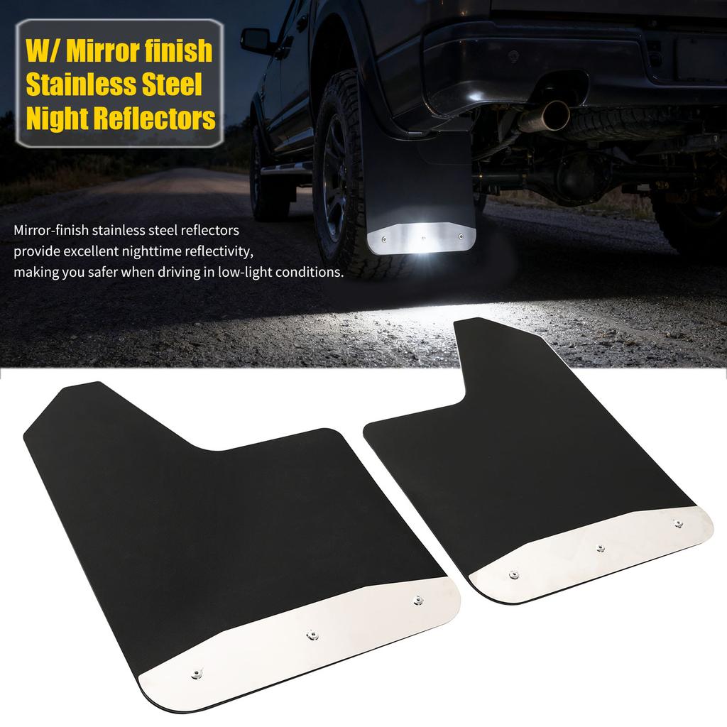 2 SZT. Uniwersalne chlapacze rajdowe Płyta ze stali nierdzewnej Odblaski nocne RV Przyczepa Ciężarówka Pickup Osłony przeciwbłotne Błotniki Błotnik