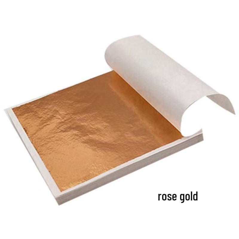 Taiwan Three-Color Imitation Gold Leaf: DIY Colored Foil Epoxy K Gold, Silver, Rose Gold Sheets (90-150/Pack)