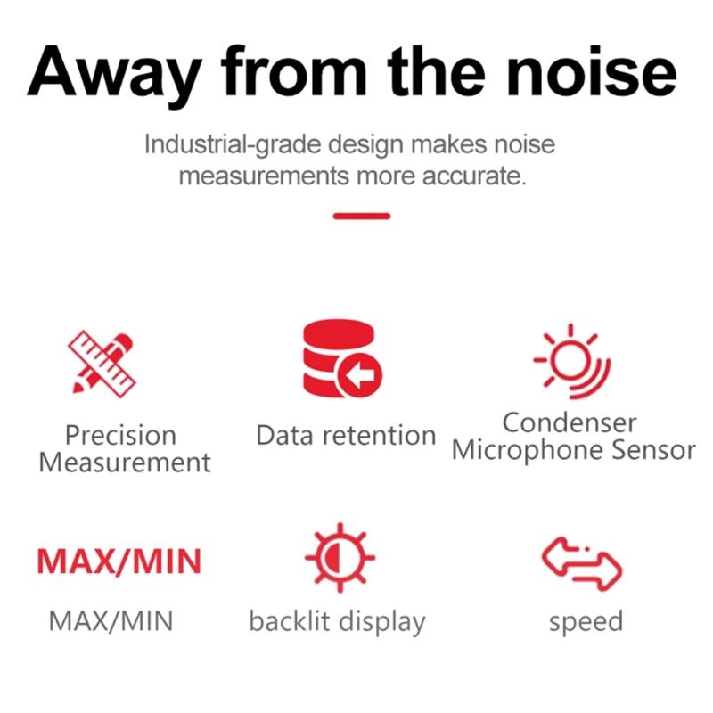 Multifunction Sound Leveling Meter Sensitive Decibel Meter Noise Meter for Recording & Analyzing Noise in Various Setting