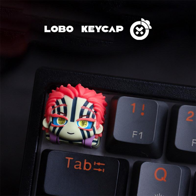 Cartoon Demon Slayer: Kimetsu No Yaiba Kokushibo Douma Akaza Character Series Keyboard Resin Material Keycap Esc Periphery Gifts