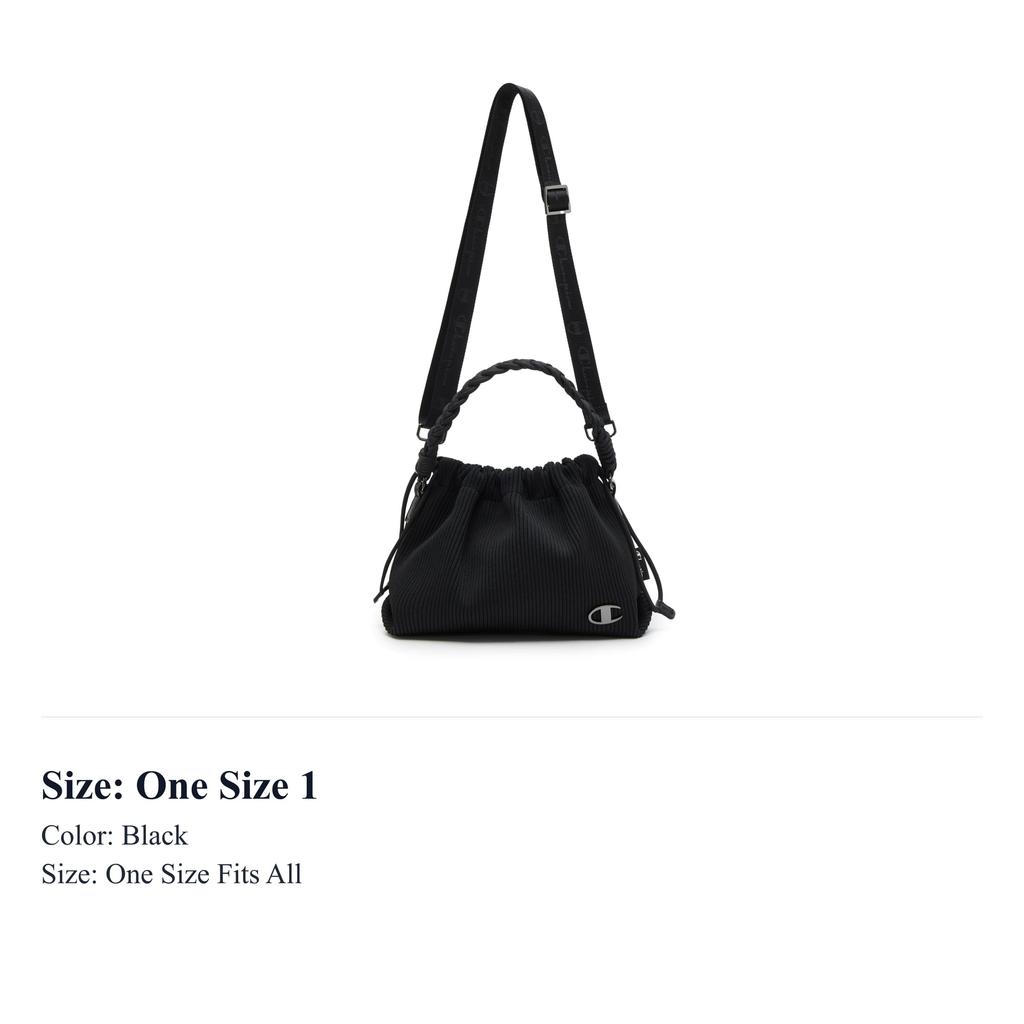 Champion Knitted Fabric Handbag, Shoulder Bag Small Unisex Black/Washed Pink/Silver White U5AACPU54