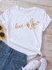 New Butterflies Balloons Print T-Shirt Fashion Harajuku White Graphic Tees Casual Short Sleeve Lady Y2k Tops Women's Clothing