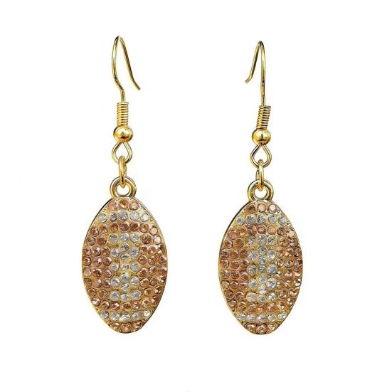 

1 Pair Hook Earrings Rhinestone Inlay Football Theme Design Drop Earrings Sports Style Jewelry Gift Everyday E