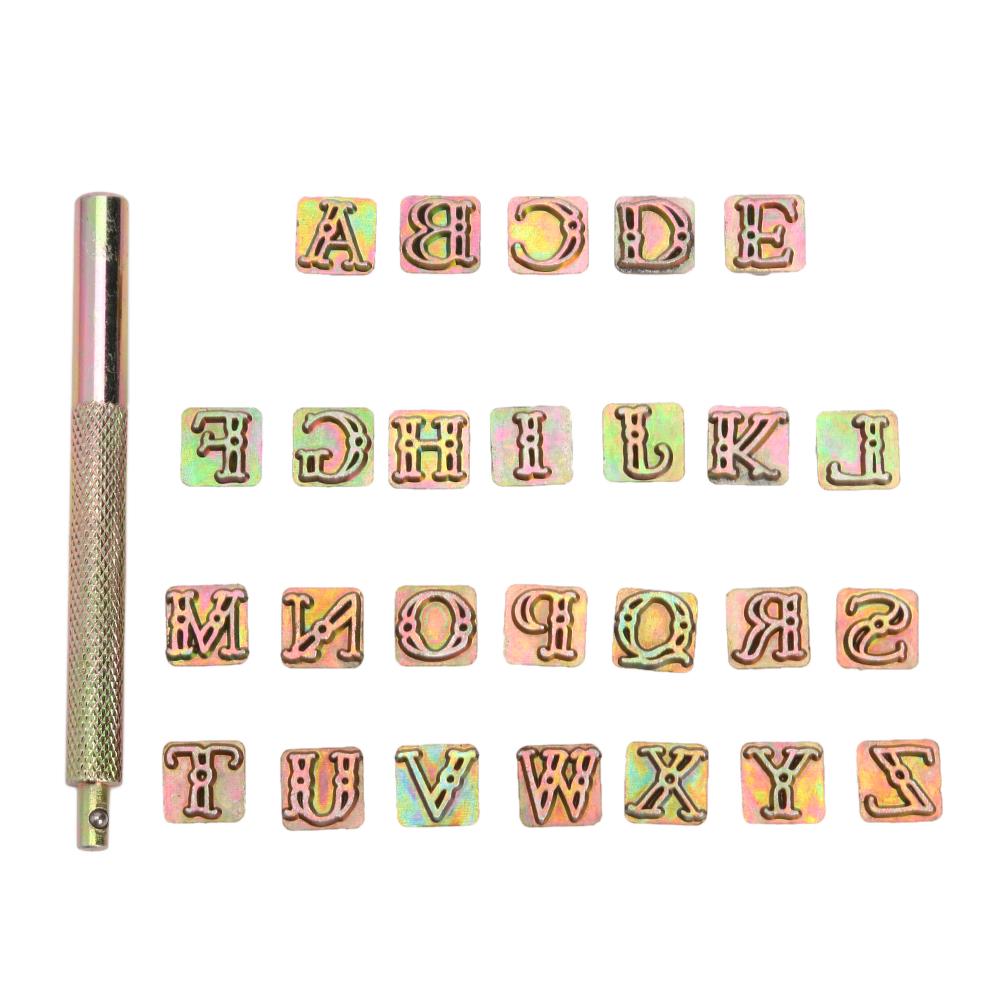 

26 Stamps Zinc Alloy English Letters Stamping Symbol Set Leather Marking Tools China Mainland