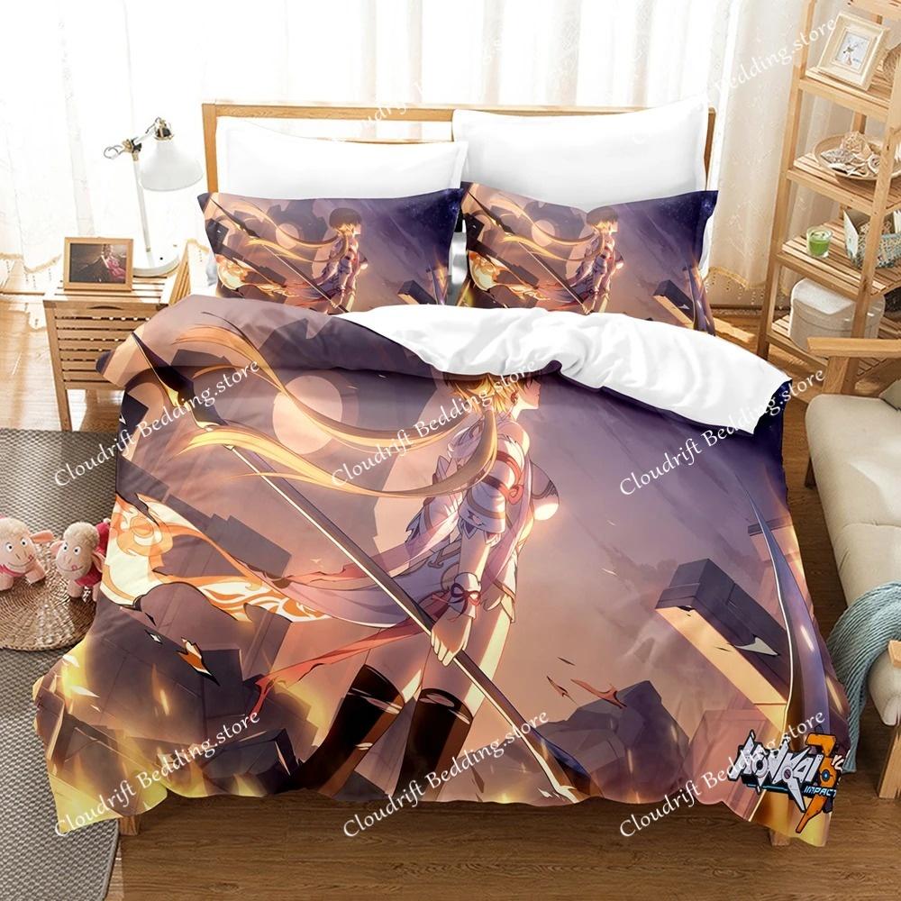 Honkai Impact 3rd Bedding Set Single Twin Full Queen King Size Bed Set Adult Kid Bedroom Duvet Cover Sets 3D Print Kawaii Anime