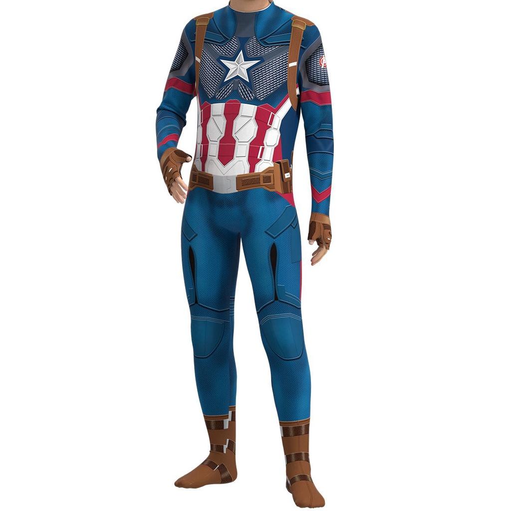 Captain America Kids Boys Cosplay Costume Jumpsuit For Parties And More!