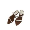 Pointed Slope Heel Set Toe Cool Slippers Women's Summer Wear New Niche Thin Strap One-word Slippers Women