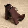 Fashion Pointed Toe Women Ankle Boots Sexy High Heels Leather Shoes 2025 Trend Autumn Boot Fashion Lace Up Goth Botas Mujer