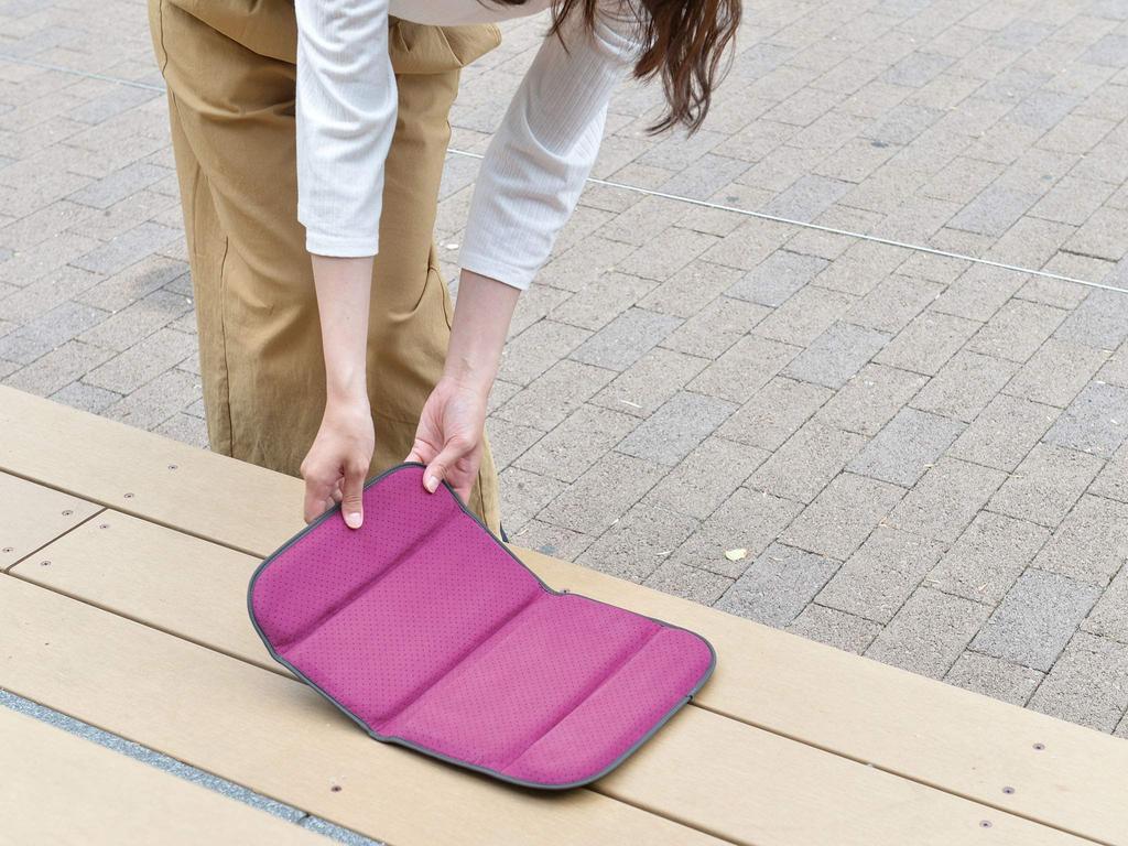 EXGEL Mobile Cushion M Gray Cushion Portable Made in Japan Foldable Portable Compact MOB01-GR