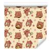 Bears Wallpaper Cream and Orange for Living Room and Bedroom 50x1000