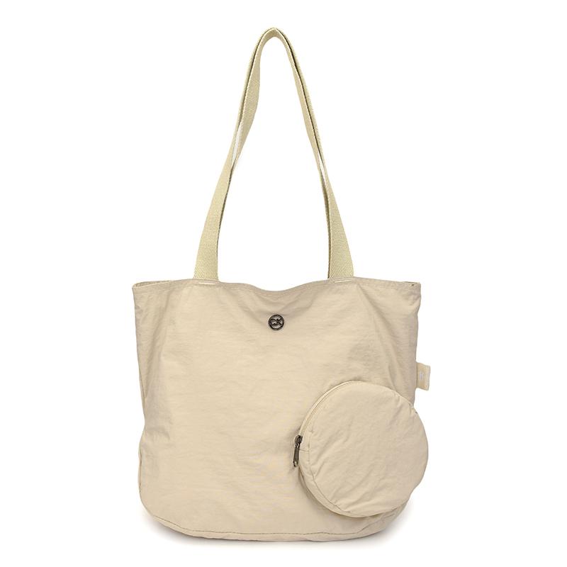 Solid Color Lightweight Women's Foldable Shoulder Bag Tote Bag