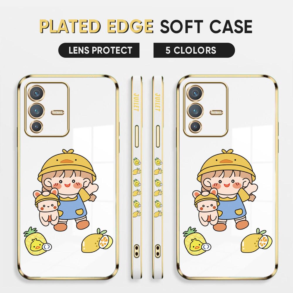 For Honor 90 70 50 X7a X9a P30 Pro P40 Lite Infinix Hot 40i 30i Vivo Y22 Y18 V30 Pro V40 Lovely Girl Pattern Full Lens Protect Shockproof Casing