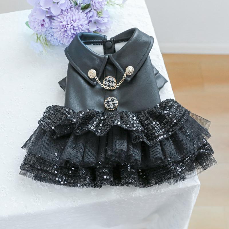 Petcircle Pet Clothes Sequined Leather Skirt For Dogs Cats
