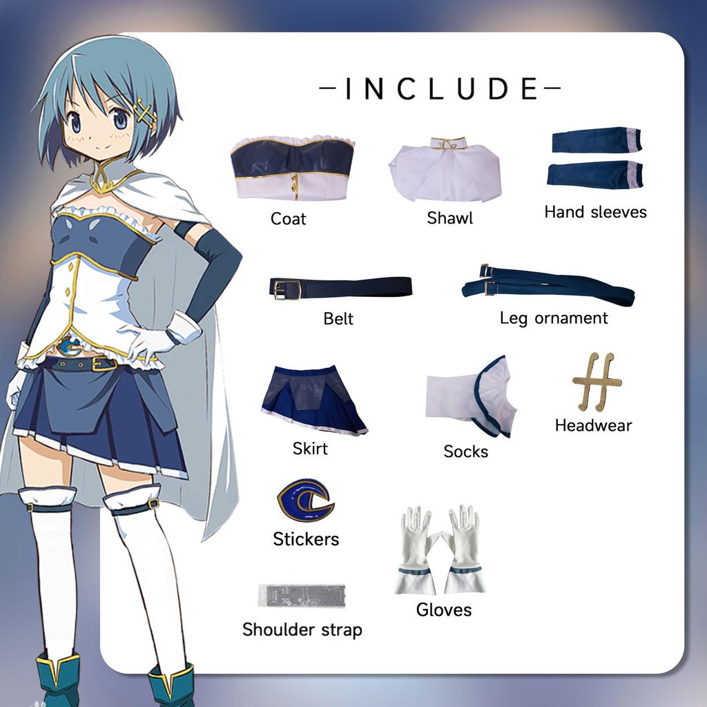 Miki Sayaka Cosplay Costume Puella Magi Madoka Magica Uniform Wig Anime Chinese Style Halloween Costumes Game