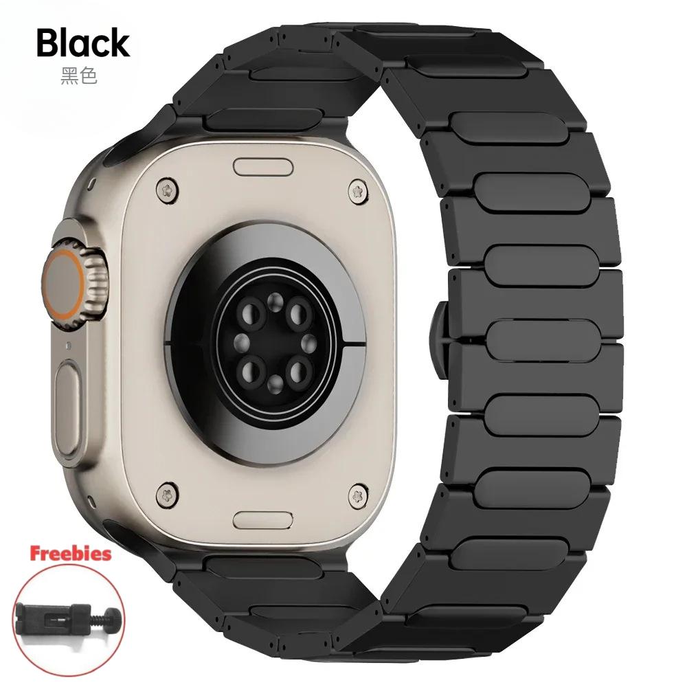Πολυτελές Βραχιόλι Τιτανίου Για Apple Watch 10 46mm Ultra 2/1 49mm Μεταλλικό Ανδρικό Λουράκι Για iWatch Series 9 8 7 6 5 se 42mm 44mm 45mm Correa