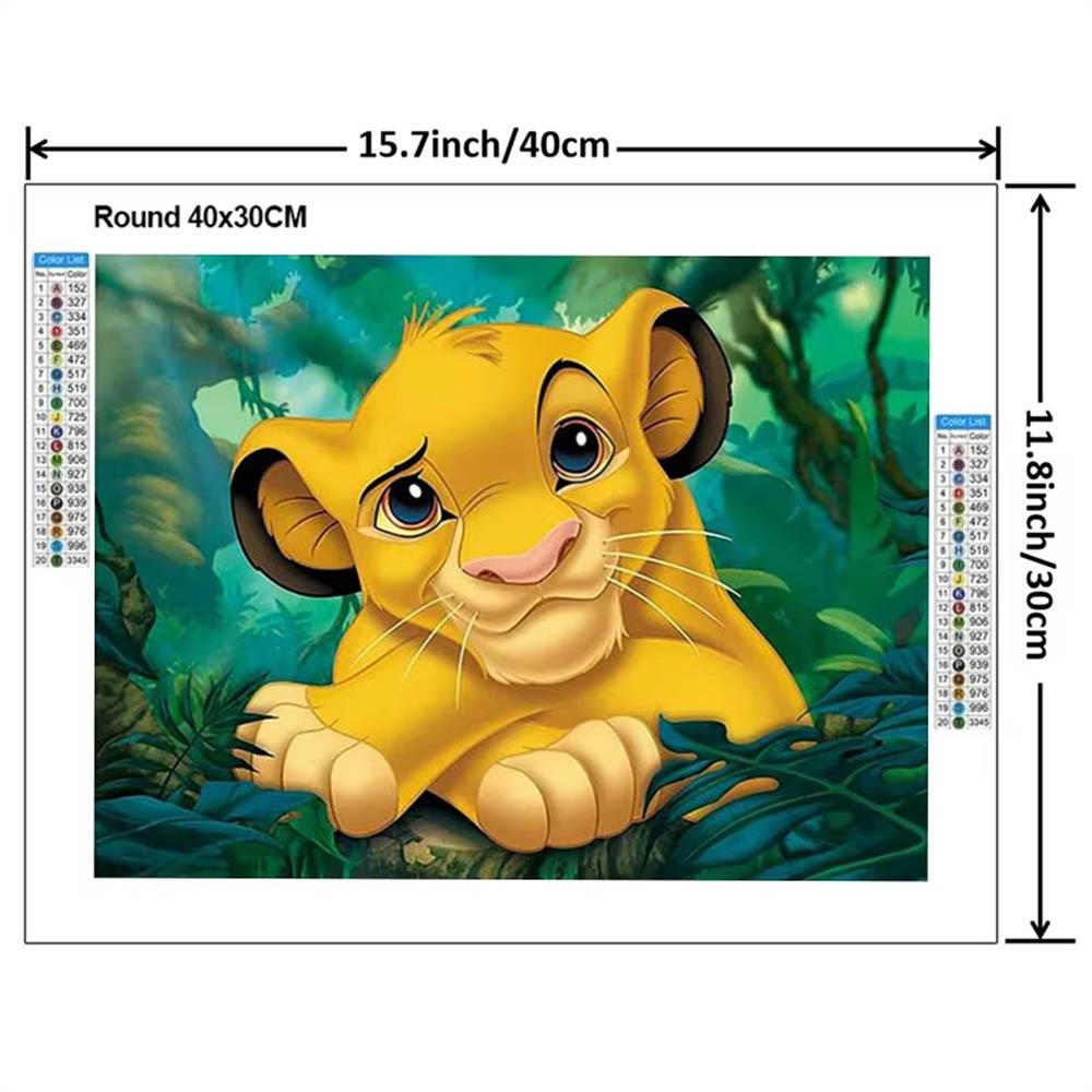 Disney The Lion King Simba Classic Animation 5D Diamond Painting Full of Diamonds DIY Handmade Diamond Painting Cartoon Decoration Painting Kit