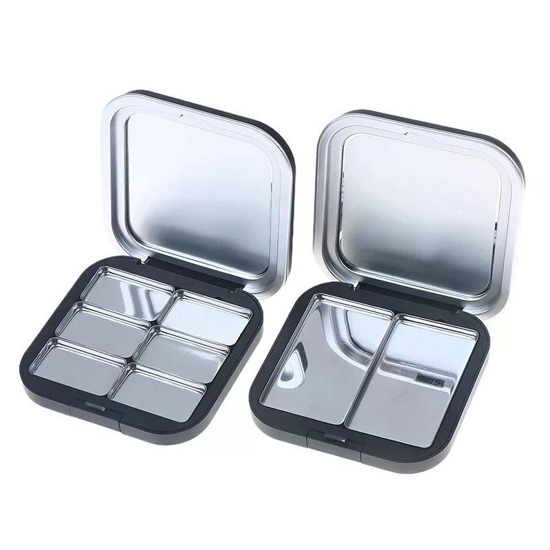 NEW Empty Square Makeup Palette Magnetic Suction With Mirror Eyeshadow Blush Matte Black Box With Pan Cosmetic Blush Container