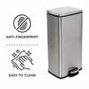 Kosz Na Śmieci Metalowy Nowoczesny Kuchenny Z Pokrywą Inox 35L 61X34X24 Cm | Begryf