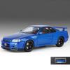 1/18 Nissan GTR R34 Skyline Supersportwagen Legierung Metall Diecast Modellauto Ton und Licht Kinderspielzeugauto Mikrofahrzeug Junge Geburtstag