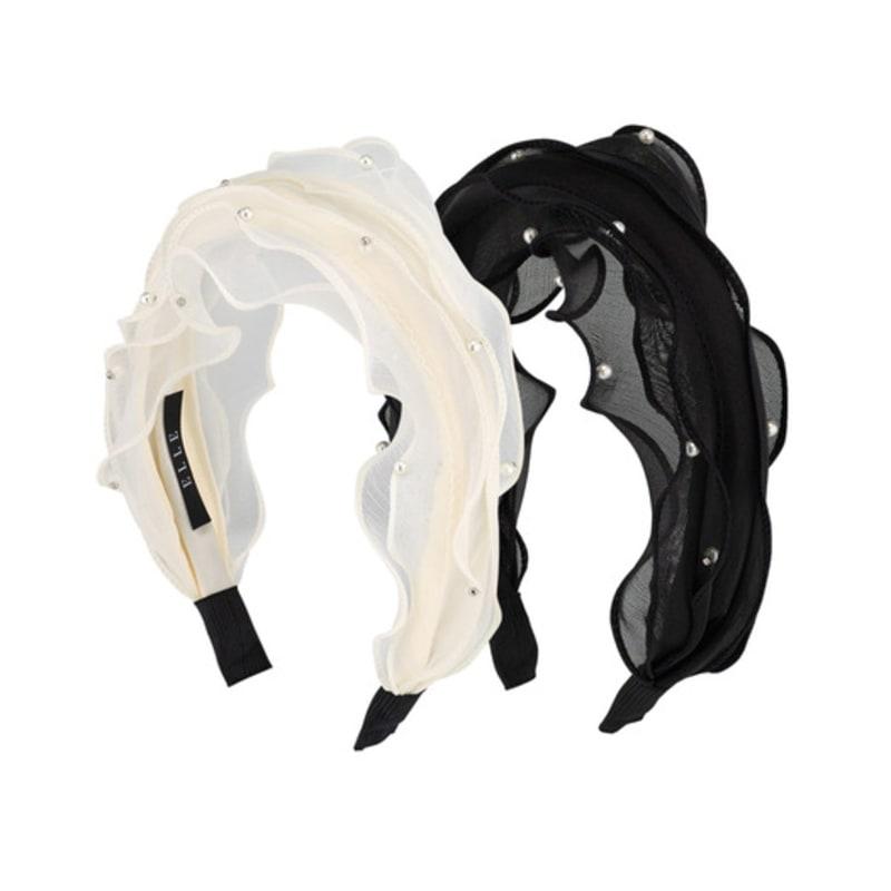 

ELLEHAIR Жемчужная точка Волна Повязка для волос ELHB010 white