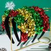 Snowflake Merry Christmas Headband Shiny Confetti Wrap Bow Hair Hoop Dress Up Headdress Xmas Star Ribbon Hairband