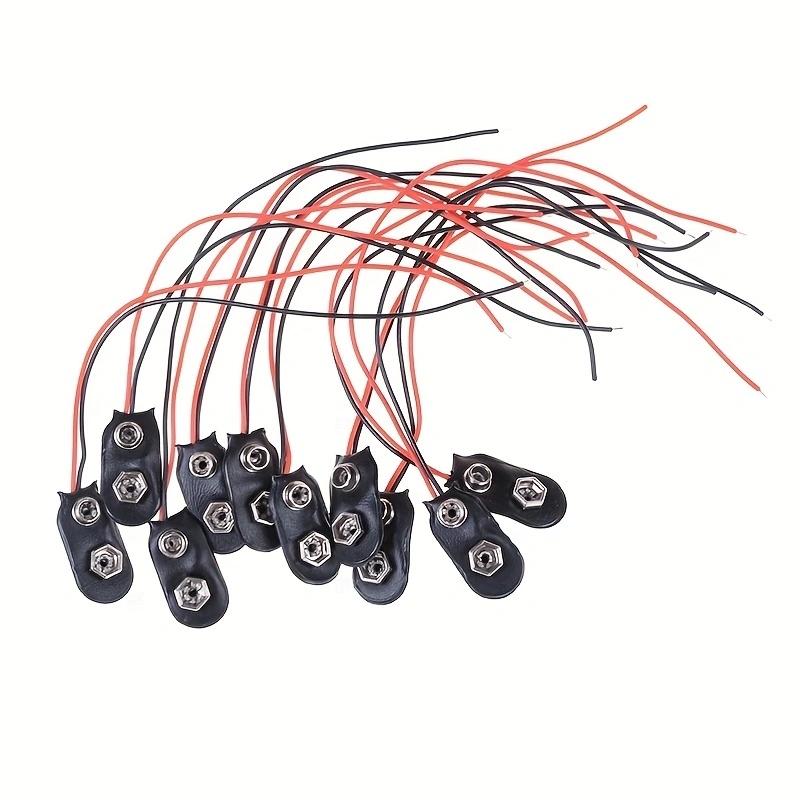 10Pcs 9V Battery Clips 15cm  Cable Connection Buckle Battery Clip Connector Hard Shell Type