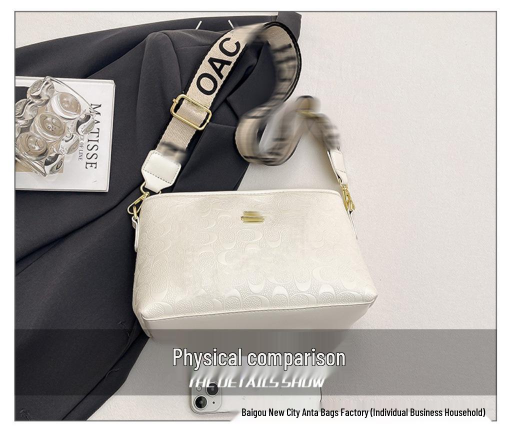 Versatile Women's Handbag: High-End Print with Wide Strap for Shoulder or Crossbody Wear