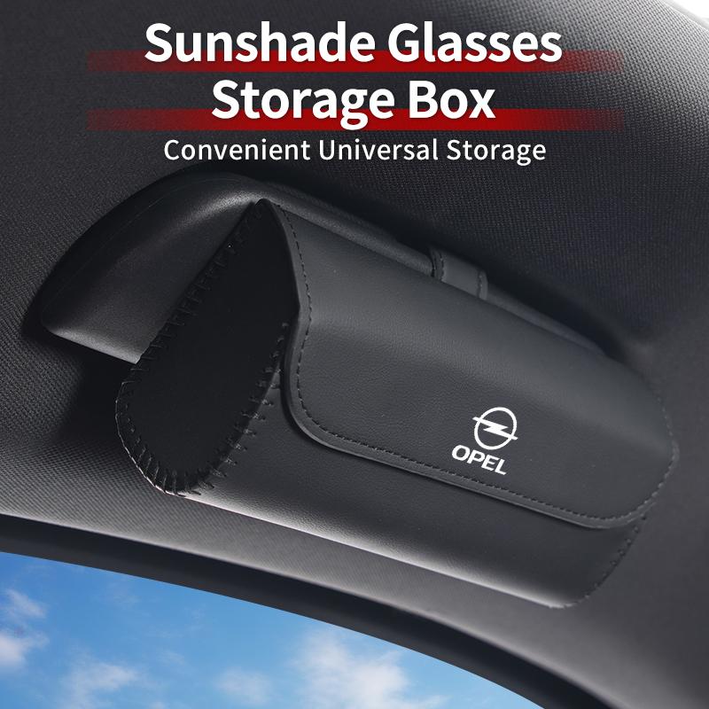 AAAYR1 Car Sunshade Glasses Storage Box Sunglasses Protective Box Holder For Opel Corsa Astra Insignia Vectra Zafira Meriva Mokka