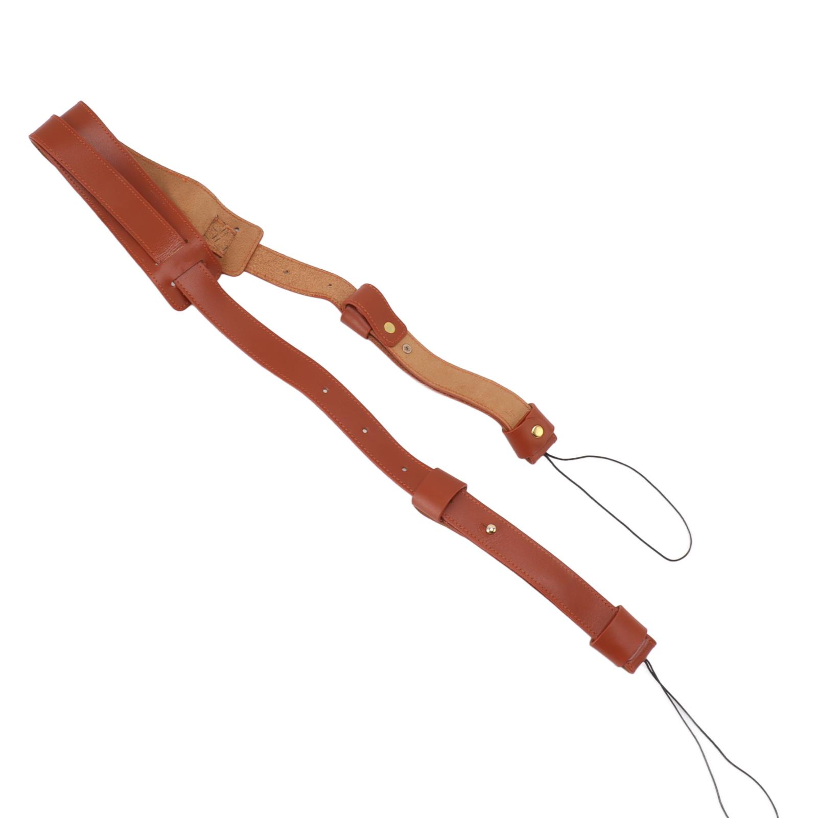 Brown DSLR Camera Single Shoulder Strap Vintage Leather Simple Adjustable Camera Shoulder Sling Strap